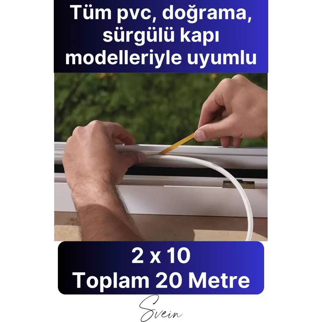 Kapı Pencere Fitili Soğuk İzolasyon Bandı Kendinden Yapışkanlı Güçlü Kauçuk Yalıtım Bant 2x10=20 Mt