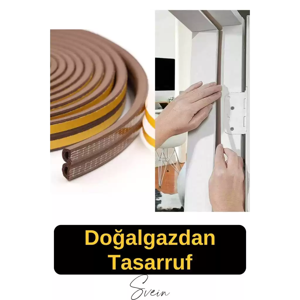 Pvc Doğrama Pencere Fitili İzolasyon Bandı Kendinden Yapışkanlı Kahve Kauçuk Yalıtım Bant 2x10=20 Mt