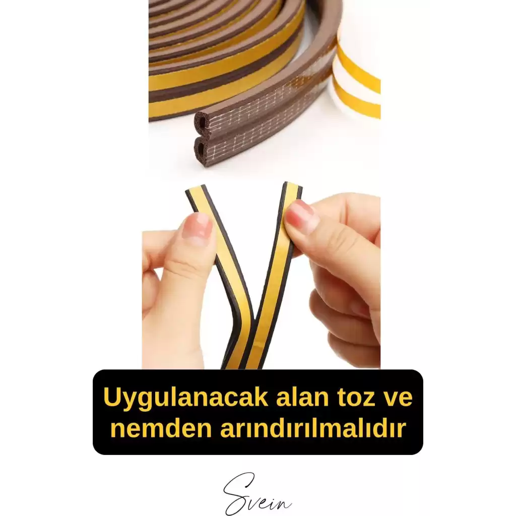Pvc Doğrama Pencere Fitili İzolasyon Bandı Kendinden Yapışkanlı Kahve Kauçuk Yalıtım Bant 2x10=20 Mt