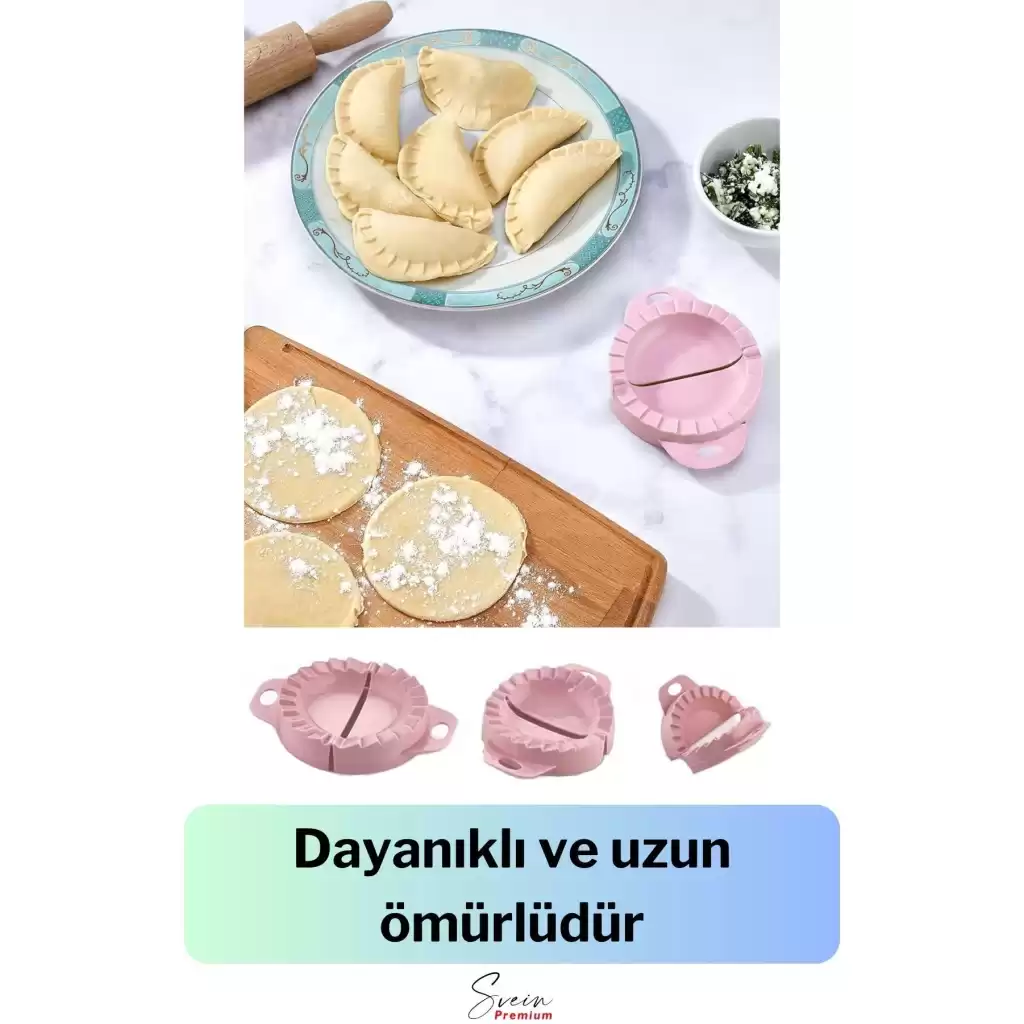 Premium 3 Boy Ravioli, Mantı, Kurabiye, Poğaça, Çi Börek ve Hamur Kalıbı Aparatı Pratik Şekil Verme