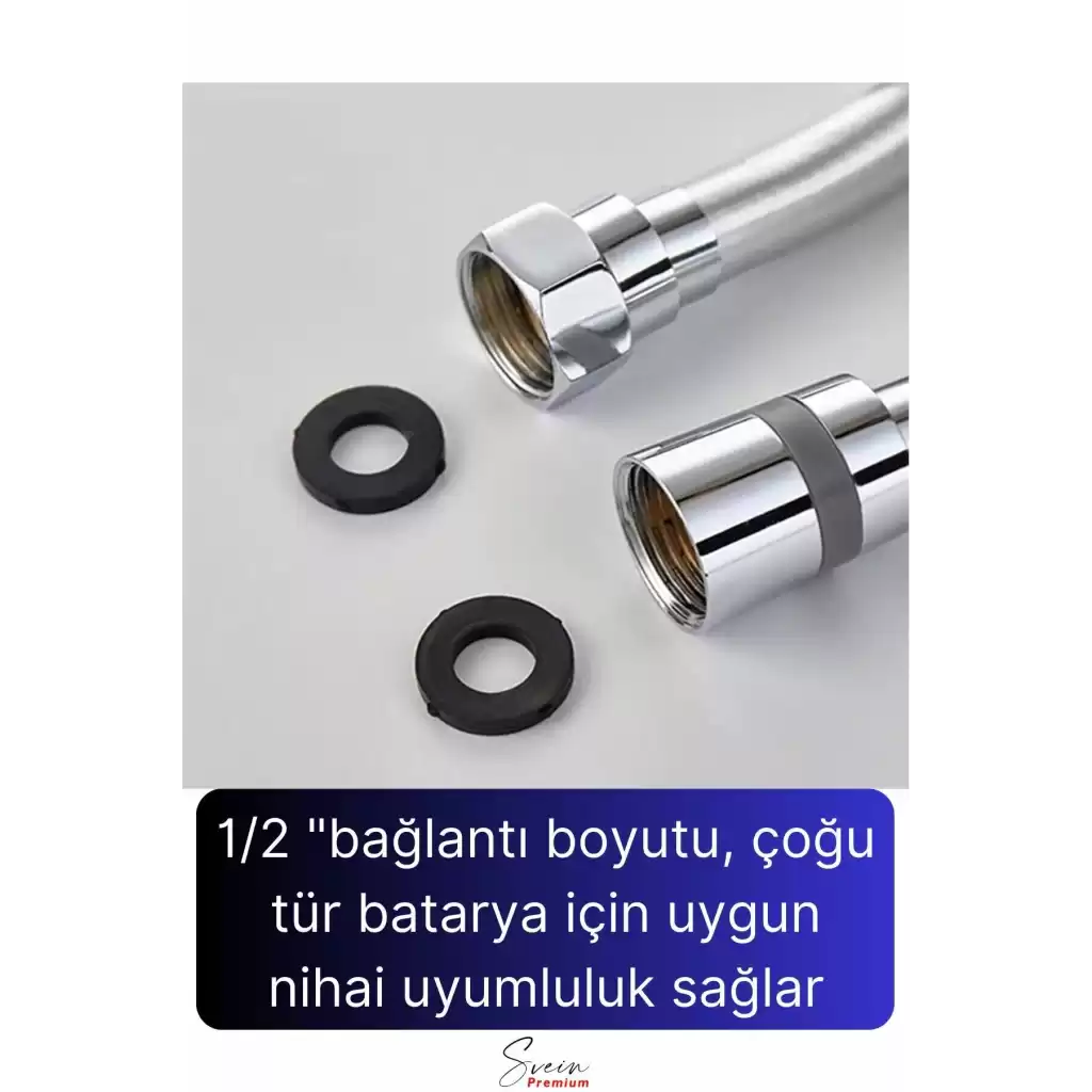 360 Derece Yüksek Kalite Esnek Kırılmaz Çatlamaz Paslanmaz Sızdırmaz Banyo Duş Musluk Hortum 1,5 mt