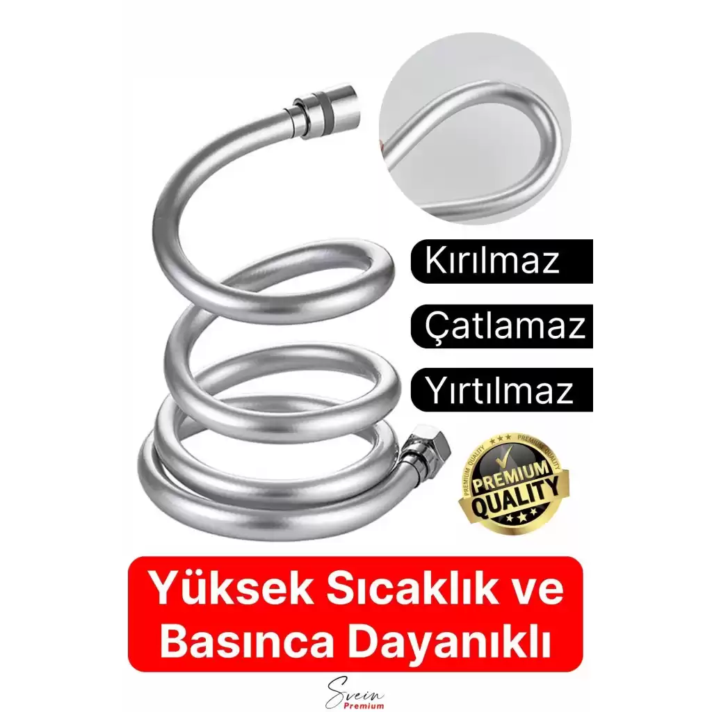 Yüksek Kalite 5 Katman Esnek Kırılmaz Çatlamaz Paslanmaz Sızdırmaz Banyo Duş Musluk Hortum 1,5 mt