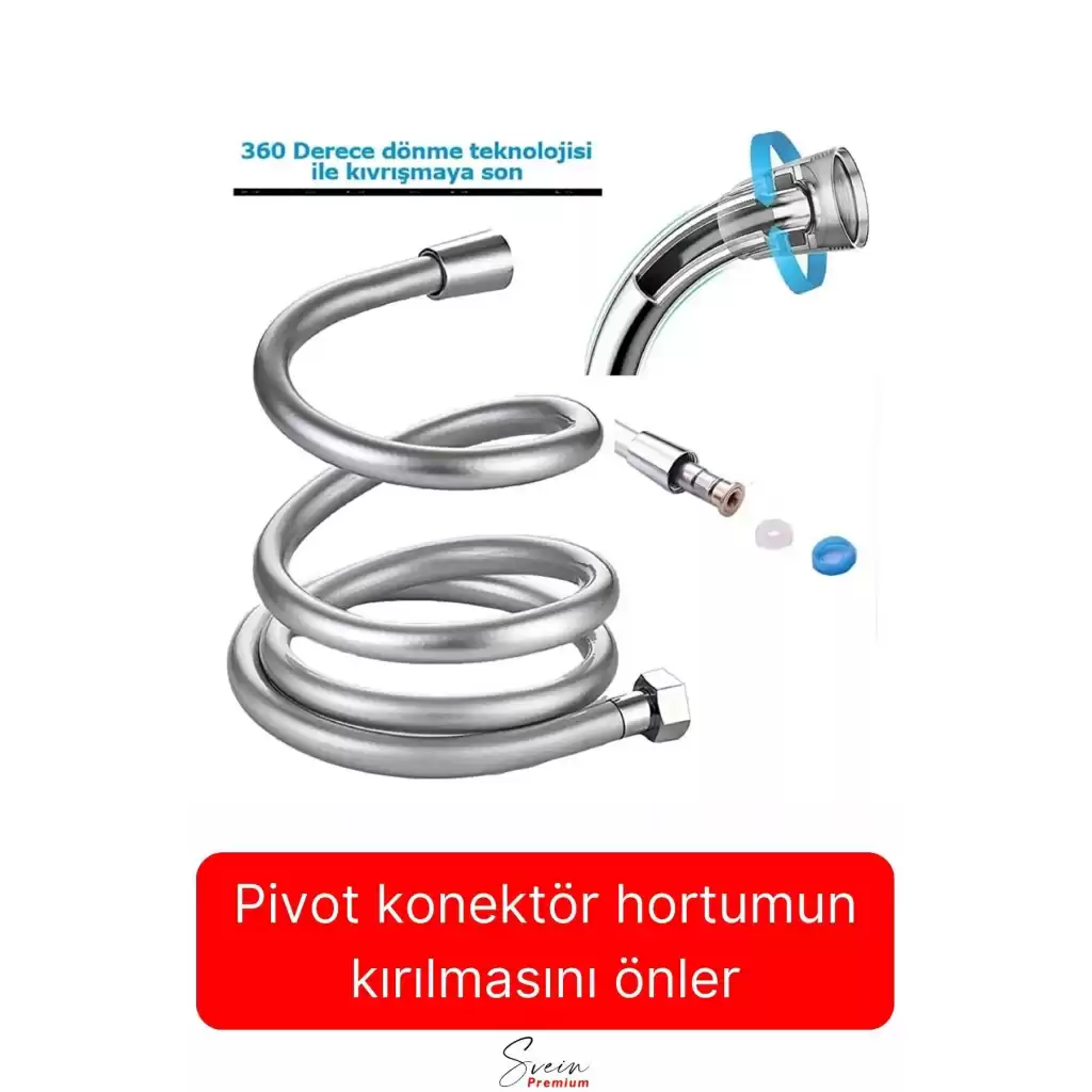 Yüksek Kalite 5 Katman Esnek Kırılmaz Çatlamaz Paslanmaz Sızdırmaz Banyo Duş Musluk Hortum 1,5 mt