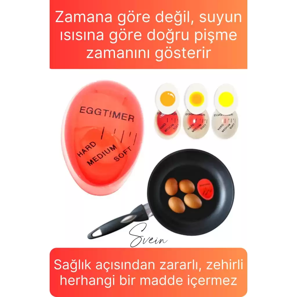 Dublör Yumurta Zamanlayıcı Göstergeli Egg Timer Pişirme Haşlama Süresi Kıvam Ayarlama Aparatı