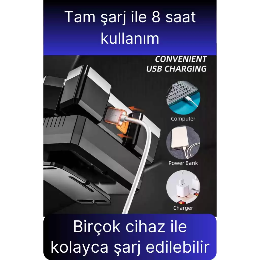 Usb Şarjlı Ultra Parlak Led Kafa Lambası Güçlü Aydınlatma 4 Mod Su Geçirmez Kamp Tamir İşleri İçin