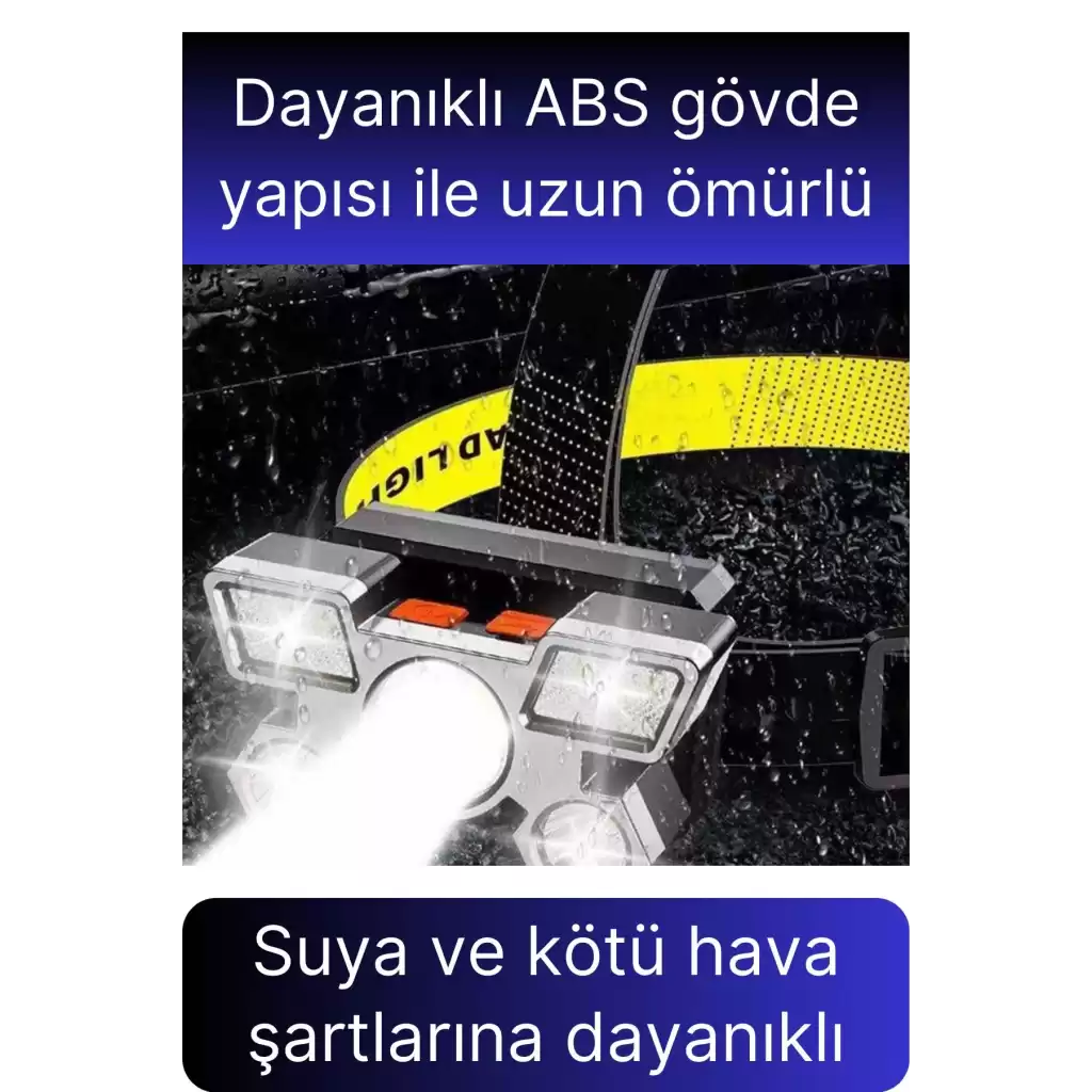Usb Şarjlı Ultra Parlak Led Kafa Lambası Güçlü Aydınlatma 4 Mod Su Geçirmez Kamp Tamir İşleri İçin