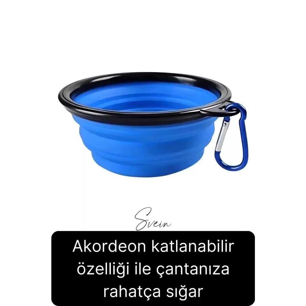 Taşınabilir Katlanabilir Seyahat Tipi Çok Amaçlı Kedi Köpek Mama Su Kabı Silikon Evcil Hayvan