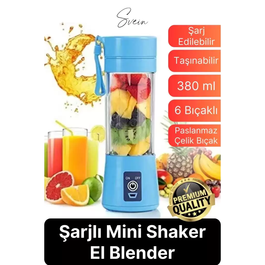 Portatif Taşınabilir Elektrikli Mini Meyve Sıkacağı Smoothie Kamp Piknik Şarjlı Rondo Karıştırıcı