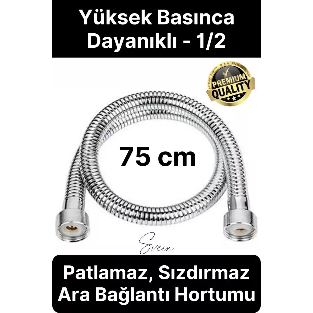 75 cm Kısa Tepe Ara Duş Hortumu Spiral Robot Ara Bağlantı Örgülü Dayanıklı Kopmaz Patlamaz Sızdırmaz