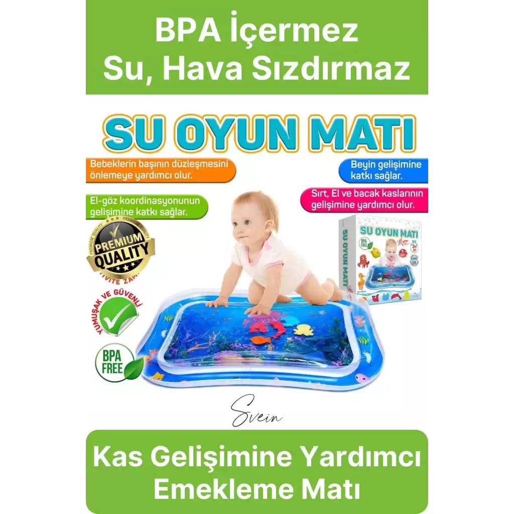 Dayanıklı Sızdırmaz Su Oyun Matı Bebek Aktivite Oyuncağı BPA İçermez Emekleme Zamanı Yatak Minder