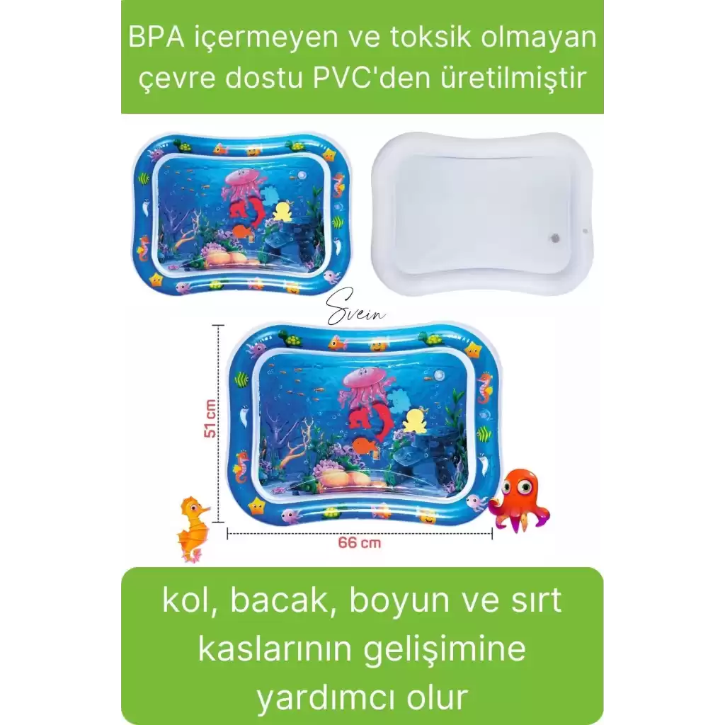 Dayanıklı Sızdırmaz Su Oyun Matı Bebek Aktivite Oyuncağı BPA İçermez Emekleme Zamanı Yatak Minder