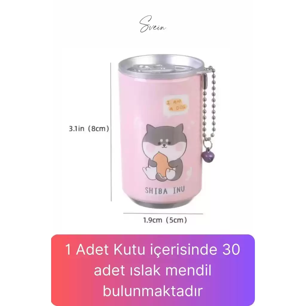 10lu Fenomen Sevimli Teneke Kutu Görünümlü Islak Mendil Saklama Kutusu Kabı Anahtarlık Çanta Süsü