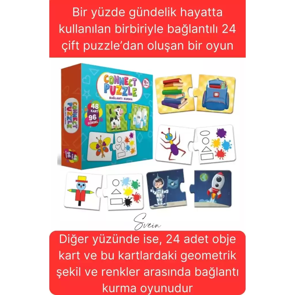 2li Süper Avantajlı Eğitici Öğretici Eşleştirme Oyunu Puzzle Yapboz Kutulu Görsel Algı Motor Beceri