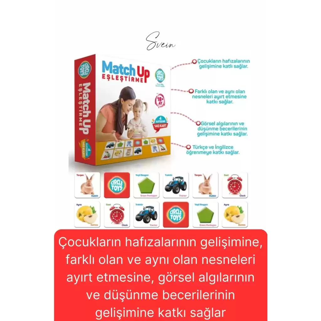 2li Süper Avantajlı Eğitici Öğretici Eşleştirme Oyunu Puzzle Yapboz Kutulu Görsel Algı Motor Beceri