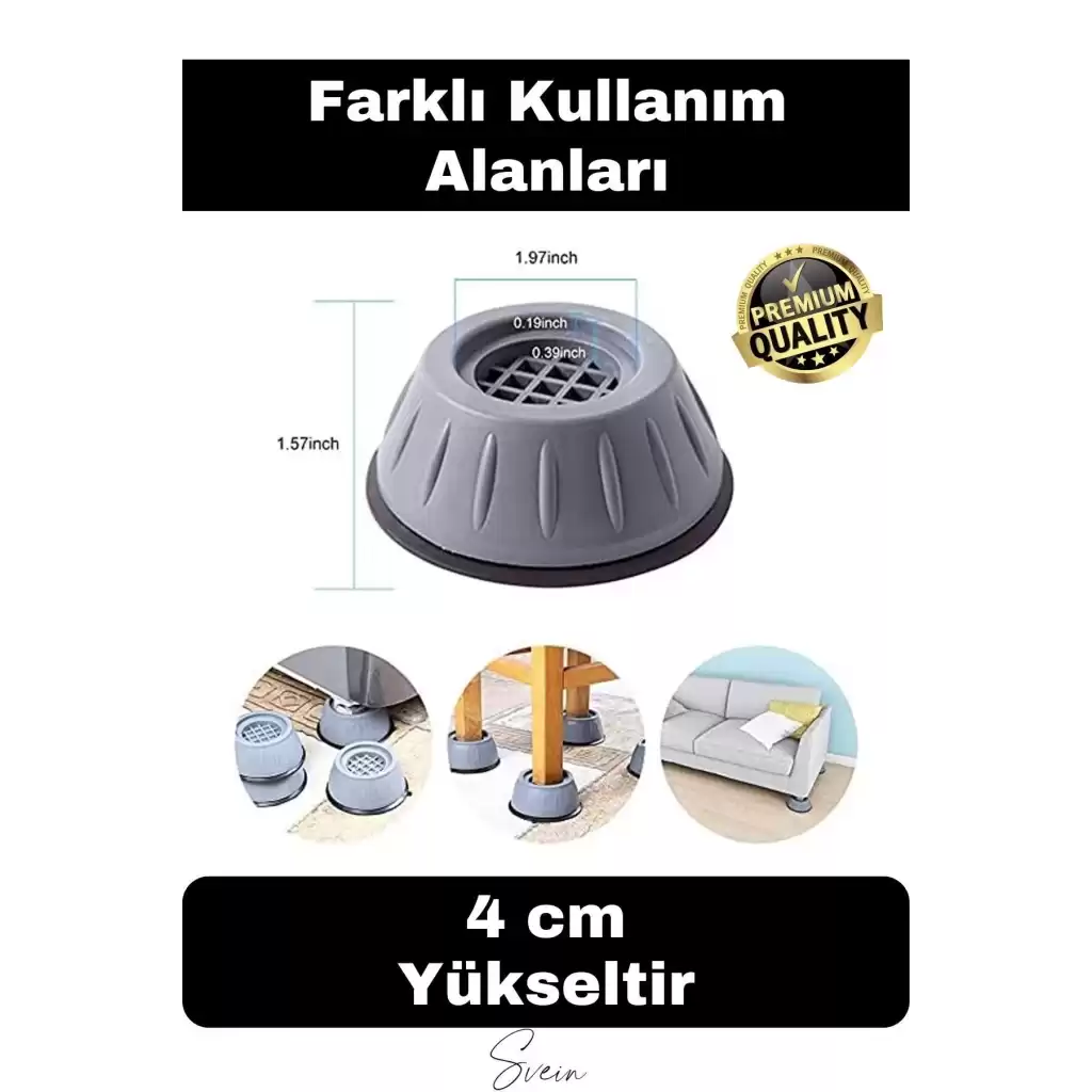 16lı Gürültü Engelleyici Kaymaz Titreşim Önleyici Kauçuk Ayak Ped Çamaşır Makinesi Beyaz Eşya Stoper