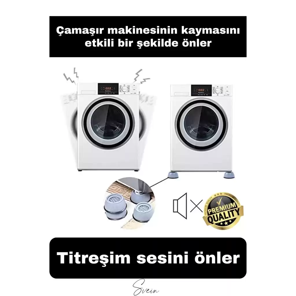 16lı Gürültü Engelleyici Kaymaz Titreşim Önleyici Kauçuk Ayak Ped Çamaşır Makinesi Beyaz Eşya Stoper