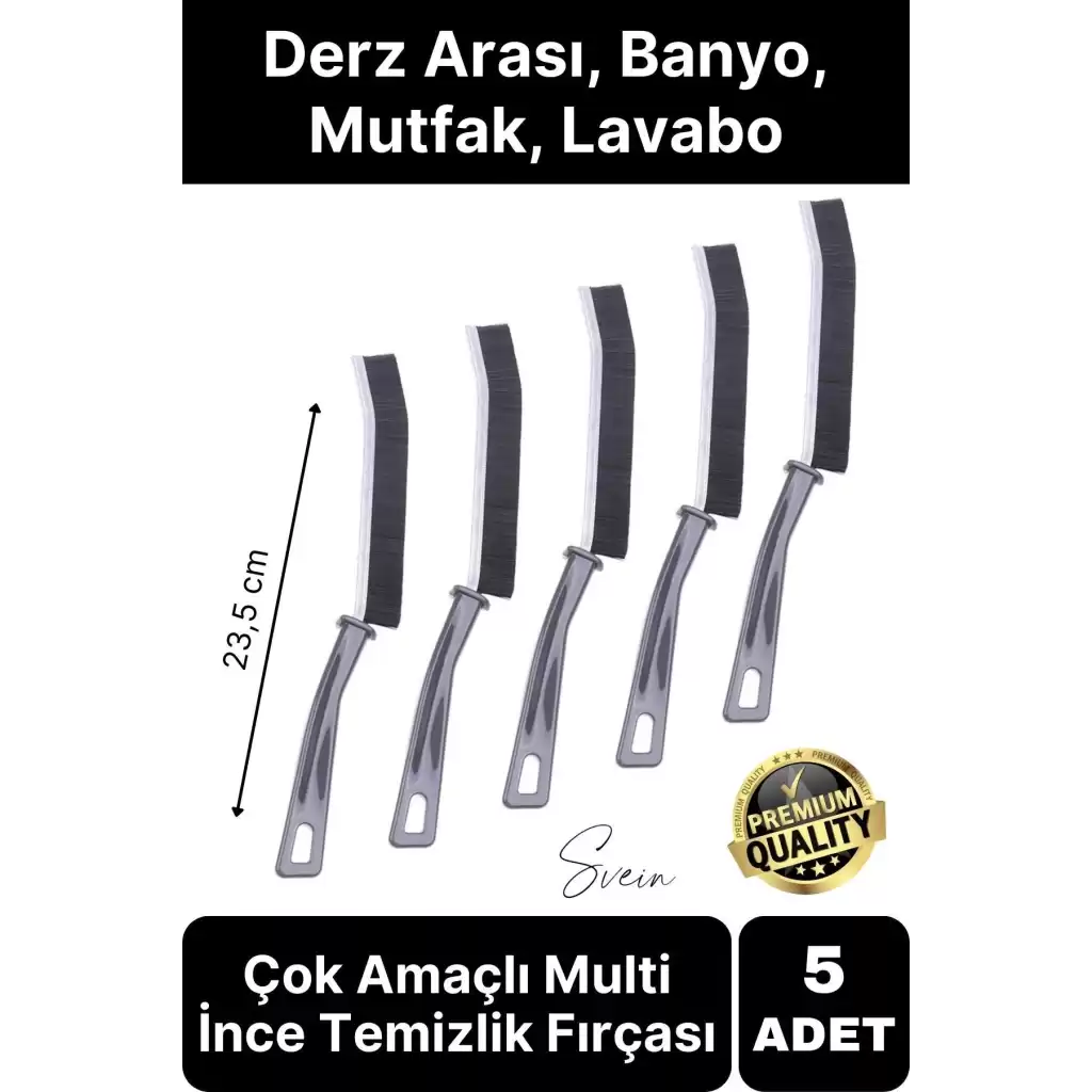 5 Adet Çok Amaçlı Multi İnce Temizlik Fırçası Derz Arası Banyo Mutfak Lavabo Detay Temizleme Aracı