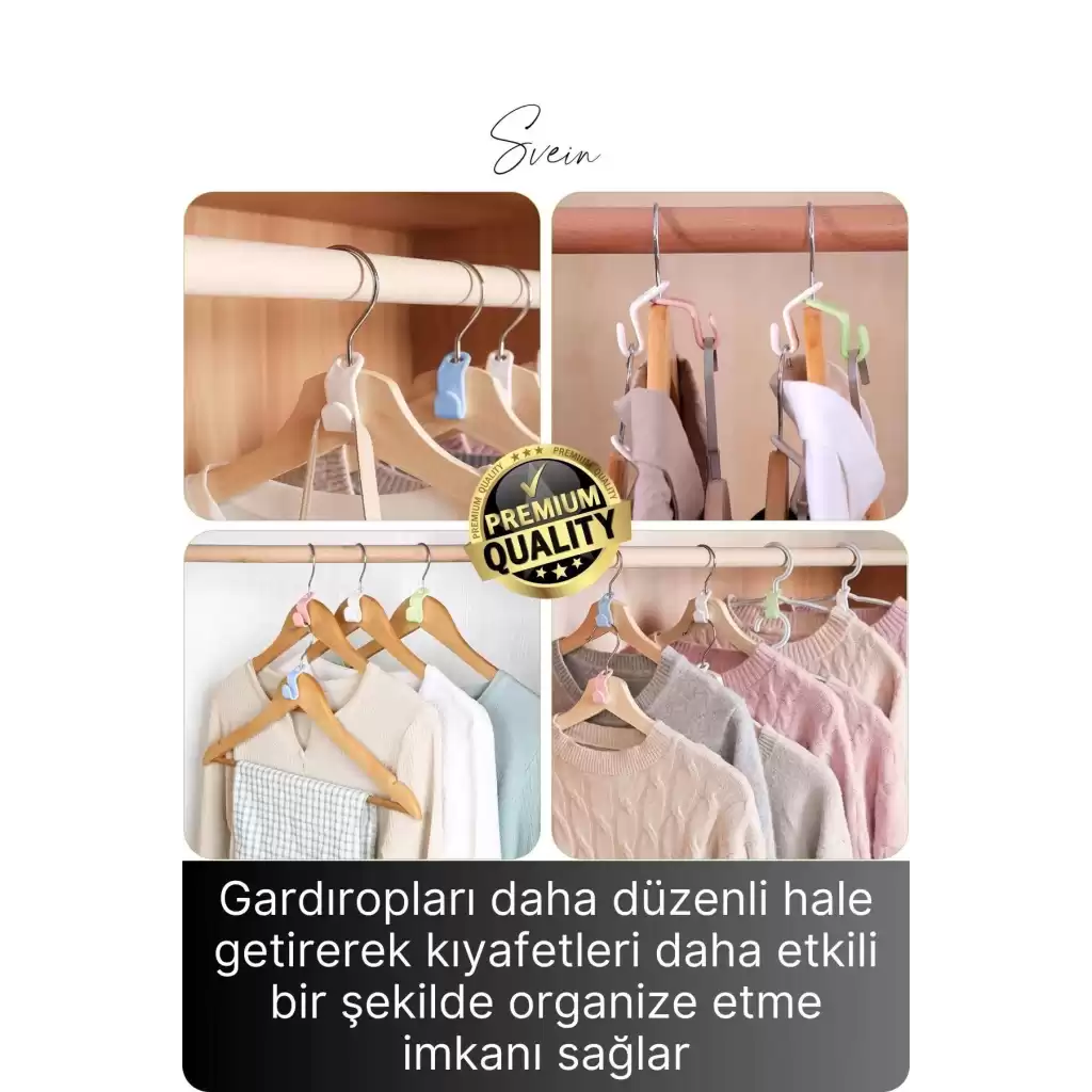10 Adet Çok Amaçlı Askı Çoğaltıcı Gardrop Dolap İçi Düzenleyici Organizer Kanca Seti Çoklayıcı