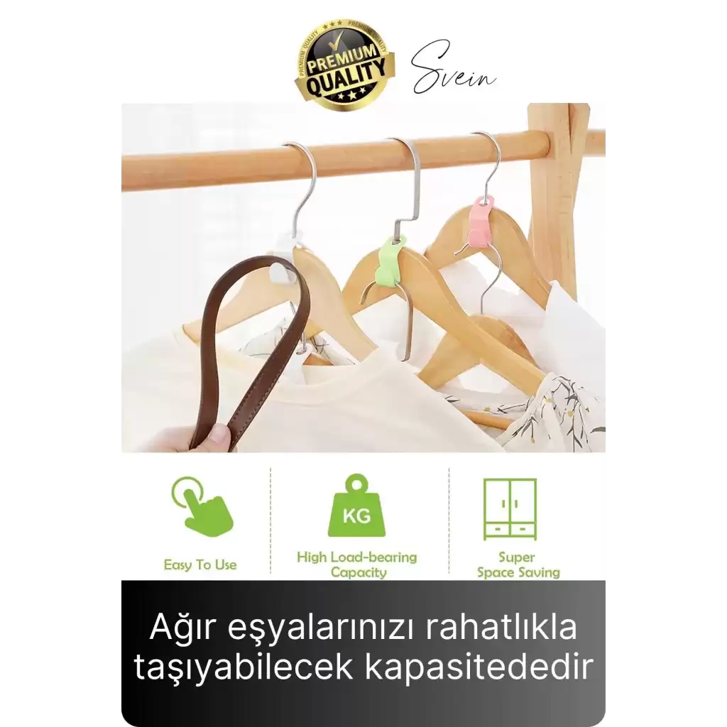 10 Adet Çok Amaçlı Askı Çoğaltıcı Gardrop Dolap İçi Düzenleyici Organizer Kanca Seti Çoklayıcı