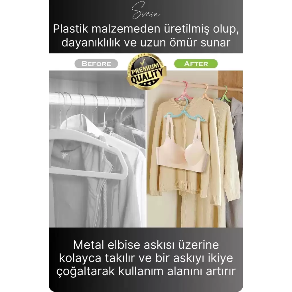 20 Adet Çok Amaçlı Askı Çoğaltıcı Gardrop Dolap İçi Düzenleyici Organizer Kanca Seti Çoklayıcı