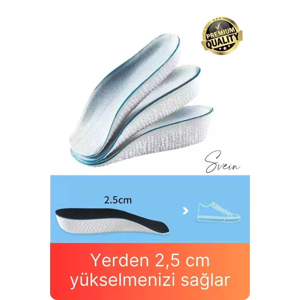 2,5 cm Boy Uzatıcı Tabanlık Gizli Topuk Yükseltici Ortopedik Rahat Konforlu Uzatan Unisex Eva Köpük