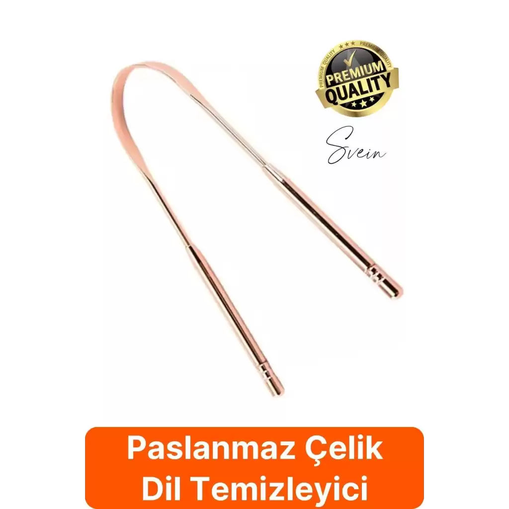 Paslanmaz Çelik Ağız Dil Temizleyici Aparat Bakır Renk U Şekil Kazıyıcı Kötü Koku Bakteri Giderici