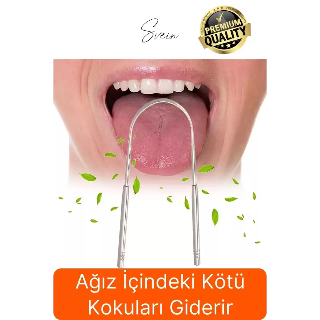 Paslanmaz Çelik Ağız Dil Temizleyici Aparat Bakır Renk U Şekil Kazıyıcı Kötü Koku Bakteri Giderici