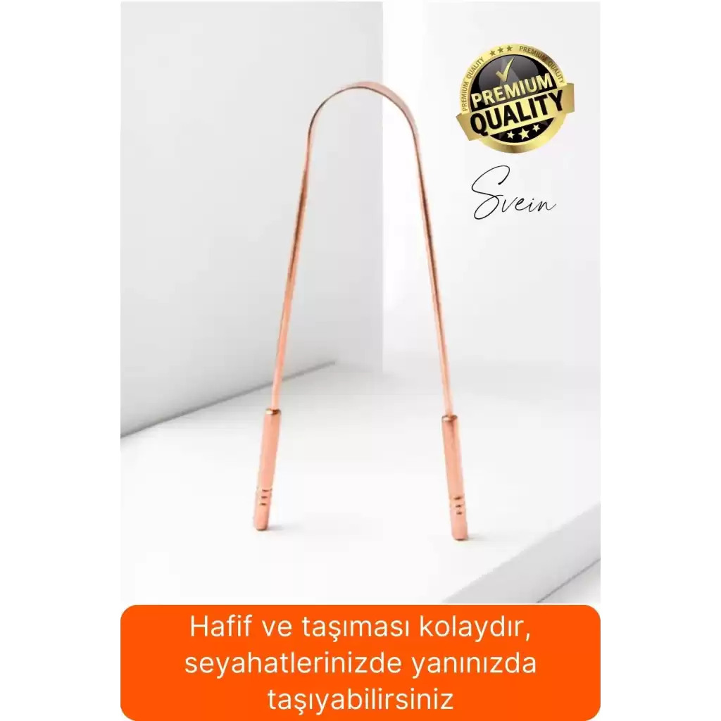 Paslanmaz Çelik Ağız Dil Temizleyici Aparat Bakır Renk U Şekil Kazıyıcı Kötü Koku Bakteri Giderici