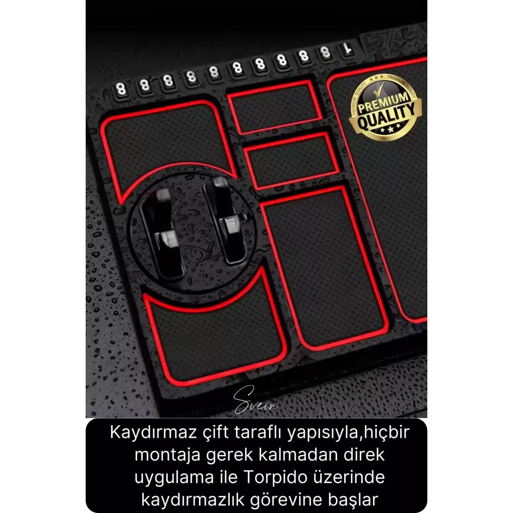 Araç İçi Torpido Kaydırmaz Telefon Tutucu Numaratör Organizer Oto 360 Derece Dönebilen Kaymaz