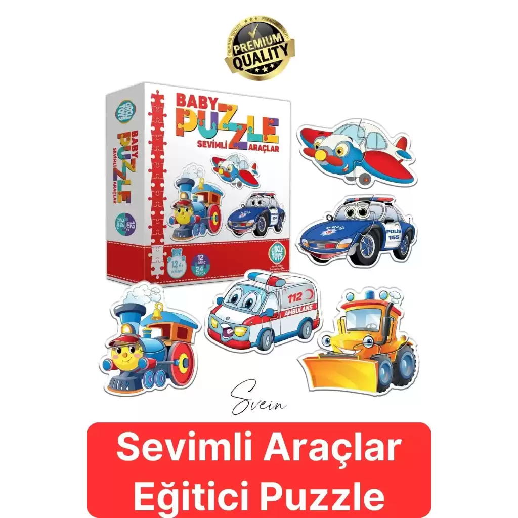 Baby Puzzle Sevimli Araçlar Eğitici Öğretici İnce Motor Beceri Ebeveyn El Göz Koordinasyon