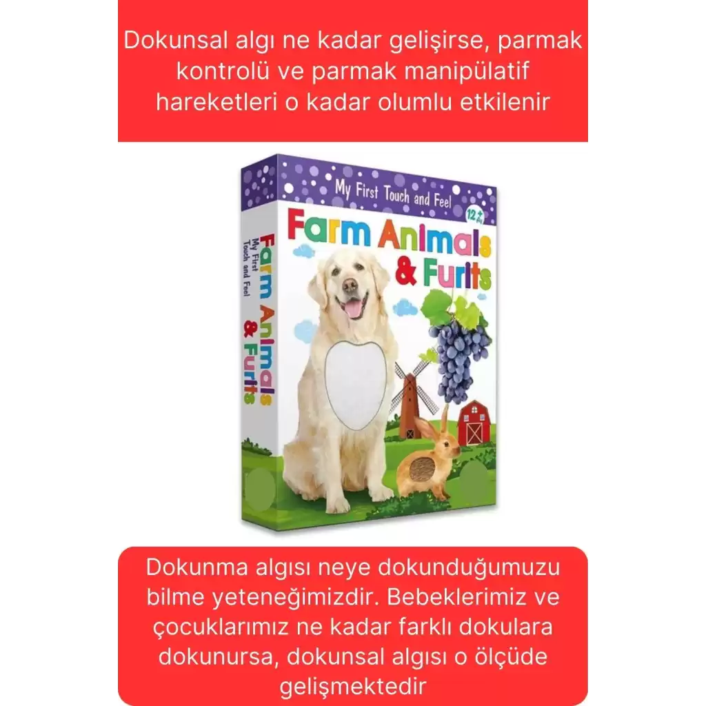 Premium Kutulu Eğitici Öğretici Farm Animals Çiftlik Hayvanları ve Meyveler El Göz Koordinasyon Oyun