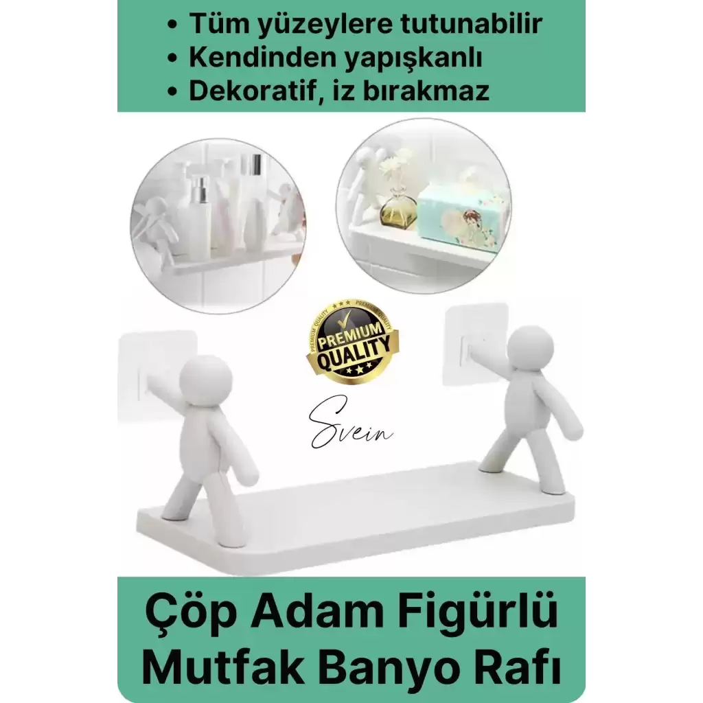 Sevimli İnsan Motifli Banyo Mutfak Ofis Baharat Raf Modern Organizer Düzenleyici Çöp Adam Çok Amaçlı