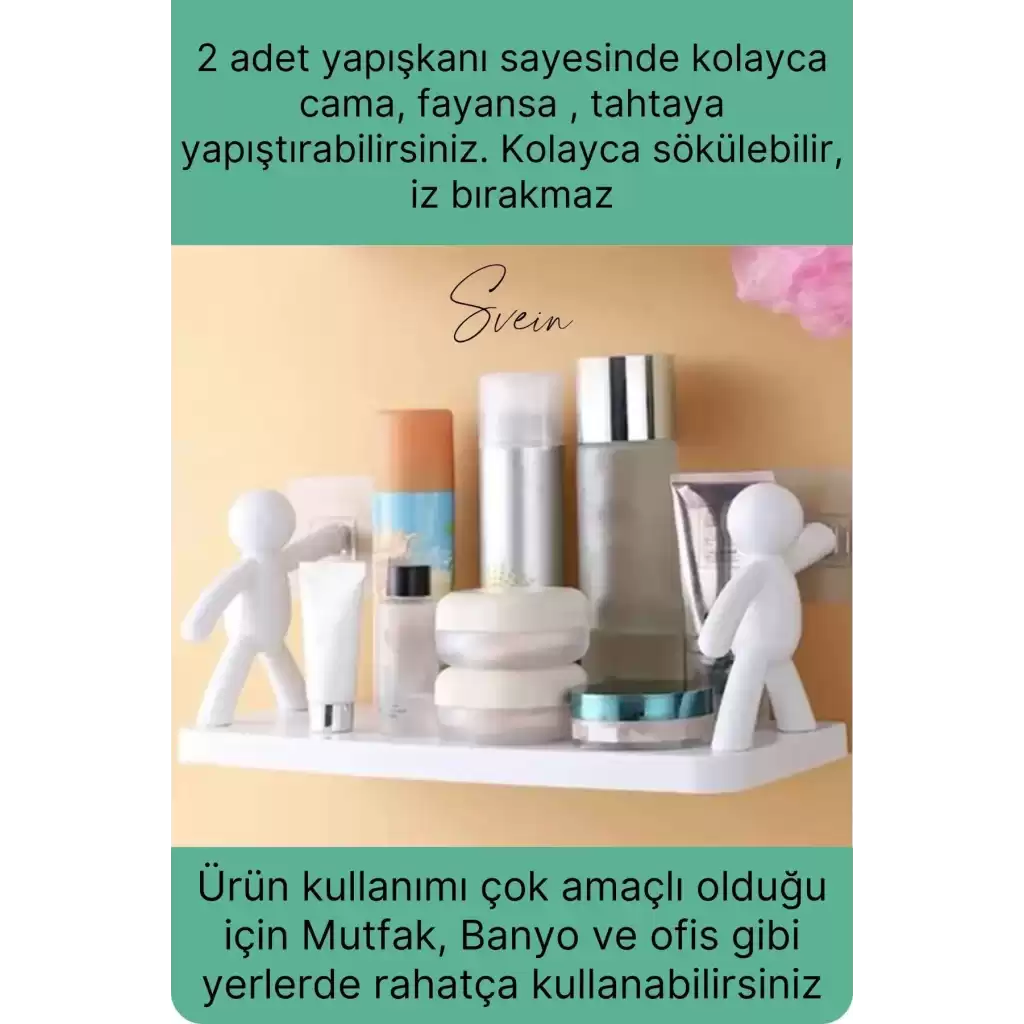 Sevimli İnsan Motifli Banyo Mutfak Ofis Baharat Raf Modern Organizer Düzenleyici Çöp Adam Çok Amaçlı