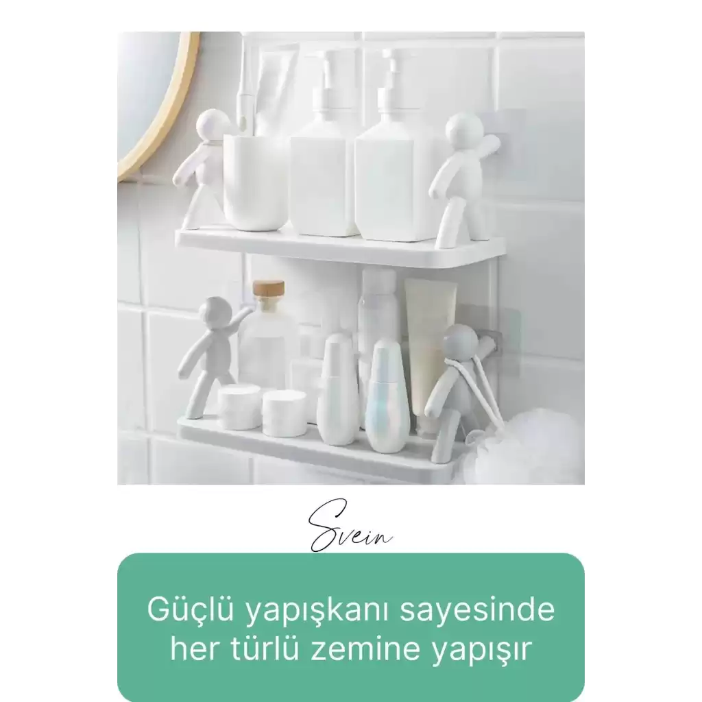 Sevimli İnsan Motifli Banyo Mutfak Ofis Baharat Raf Modern Organizer Düzenleyici Çöp Adam Çok Amaçlı