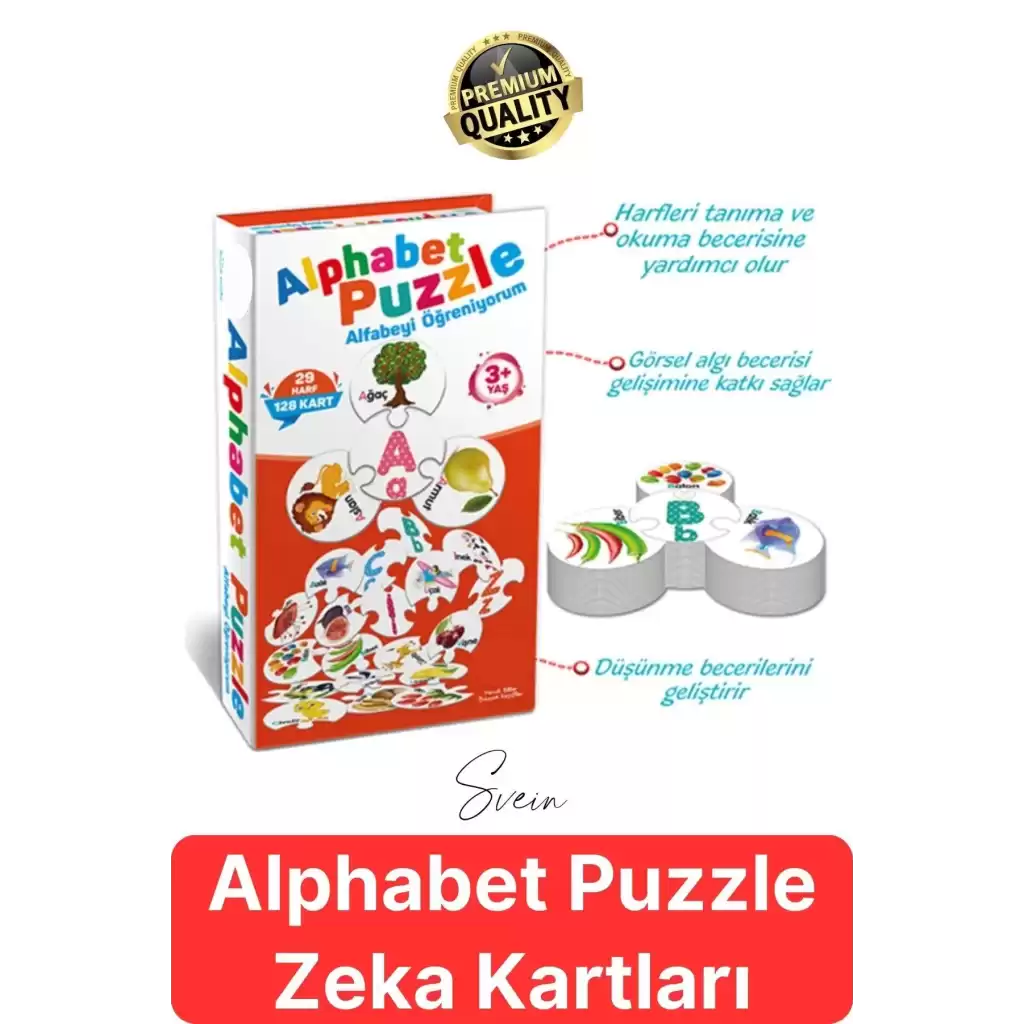 Alphabet Puzzle Eğitici Öğretici Alfabe Zeka Kartları Ebeveyn Çocuk Etkileşimi Okul Öncesi Oyuncak