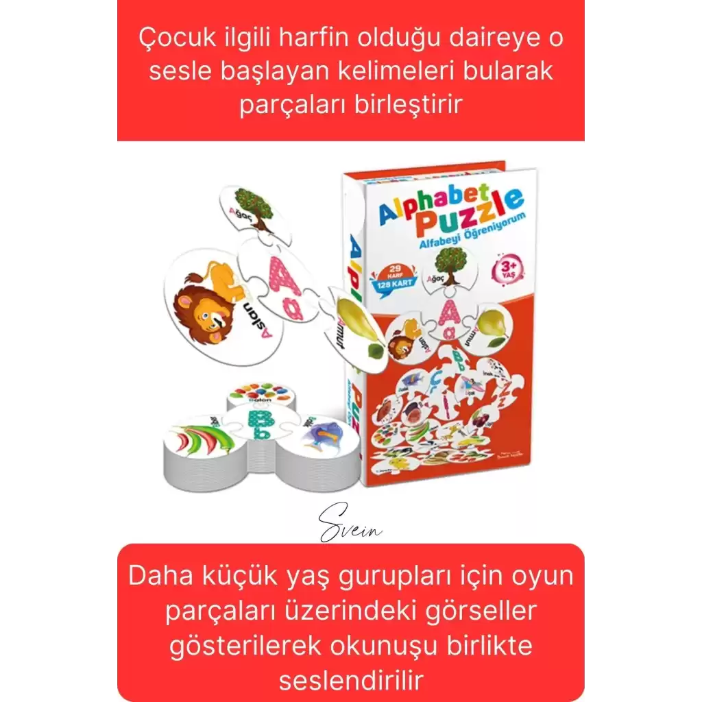 Alphabet Puzzle Eğitici Öğretici Alfabe Zeka Kartları Ebeveyn Çocuk Etkileşimi Okul Öncesi Oyuncak