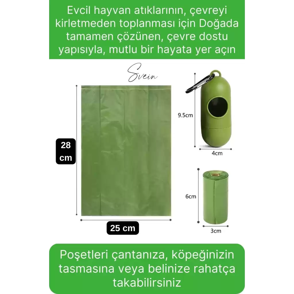 20 Adet Pratik Kutulu Askılı Taşınabilir Kedi Köpek Evcil Hayvan Kaka Dışkı Torbası 20 Poşet Yedek