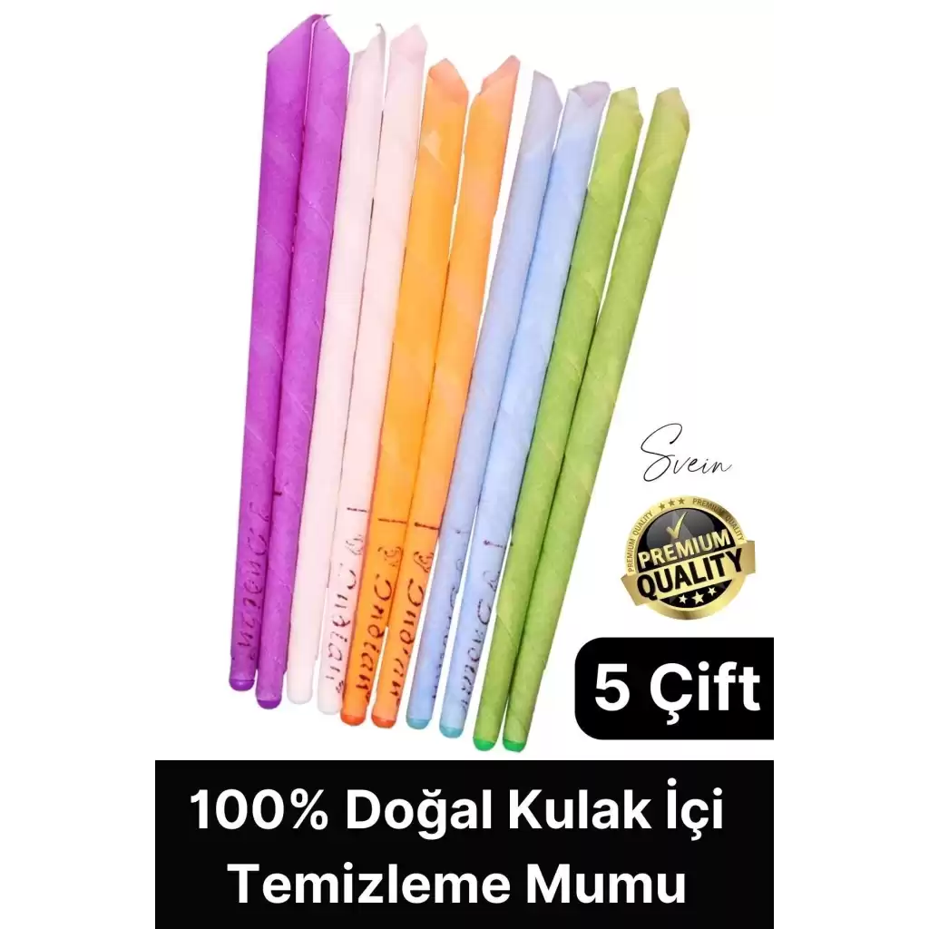 Pratik 100% Doğal Aromaterapi Bakım Buşon Dış Kulak Içi Kir Temizleme Mumu Konisi Çubuğu 5 Çift