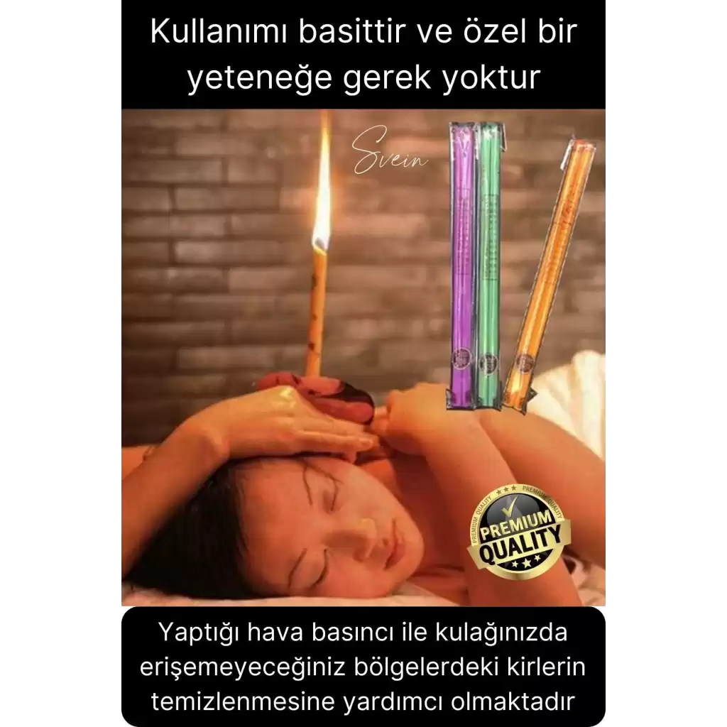 Pratik 100% Doğal Aromaterapi Bakım Buşon Dış Kulak Içi Kir Temizleme Mumu Konisi Çubuğu 5 Çift