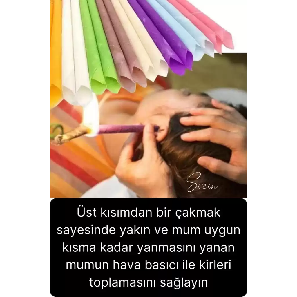 Pratik 100% Doğal Aromaterapi Bakım Buşon Dış Kulak Içi Kir Temizleme Mumu Konisi Çubuğu 5 Çift
