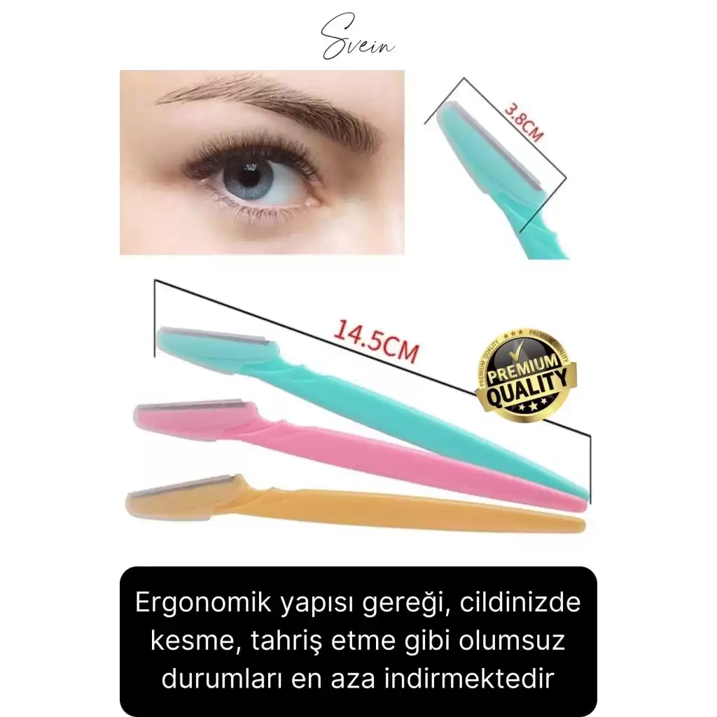 3lü Yüz Jileti Kaş Usturası Kadın Epilasyon Aleti Pratik Taşınabilir Kişisel Bakım Aparatı Epilatör