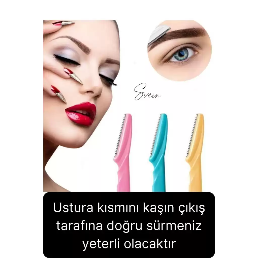 3lü Yüz Jileti Kaş Usturası Kadın Epilasyon Aleti Pratik Taşınabilir Kişisel Bakım Aparatı Epilatör