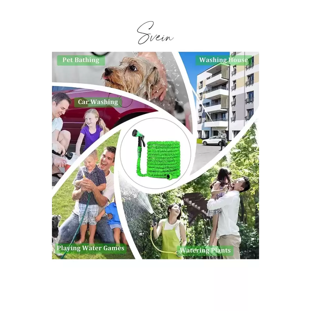 15 Metre Uzayan Bahçe Balkon Sulama Hortumu Esnek Sihirli Sızdırmaz Kademeli Sulama Tabancası Pratik