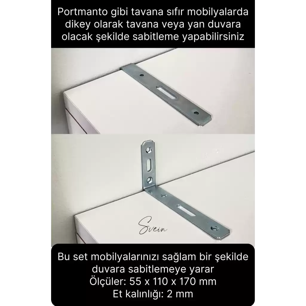 Deprem Güvenliği Dolap Duvara Sabitleme Aparatı Seti Mobilya Portmanto Gardırop Eşya L Demir Gönye