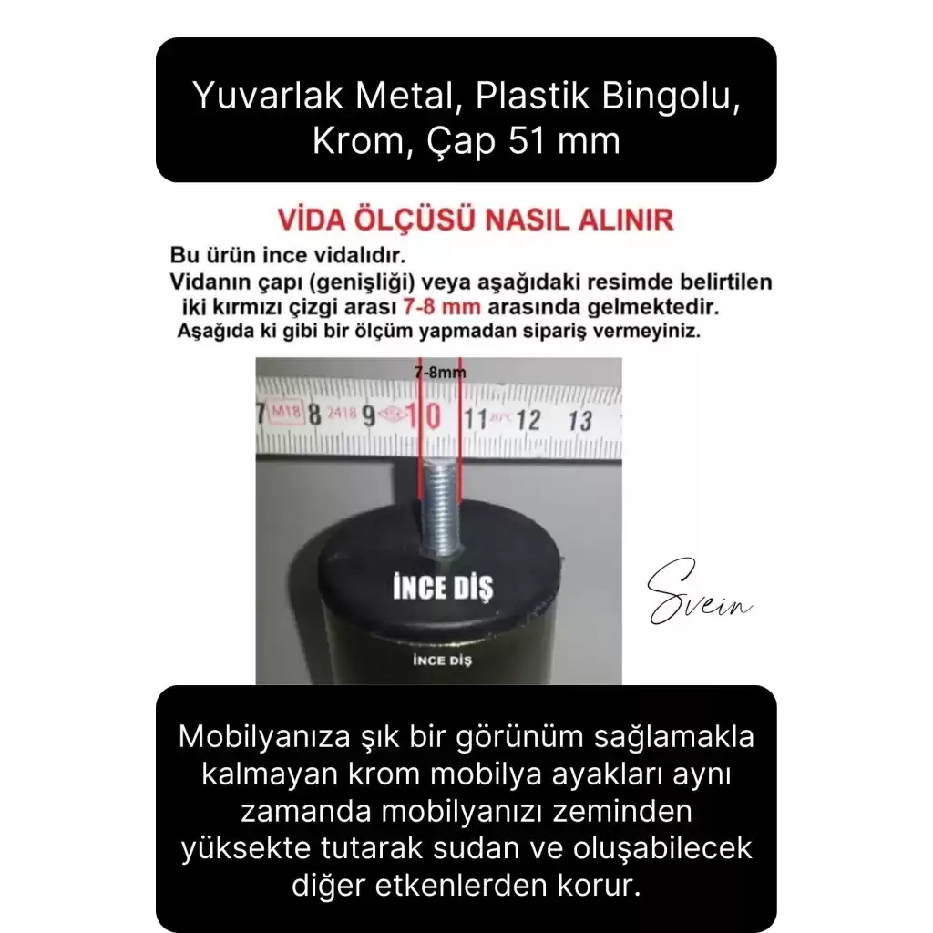 4 Adet 1. Sınıf A Kalite Krom M8 İnce Vida Baza Koltuk Kanepe Destek Ayağı Mobilya Tv Ünitesi Sehpa