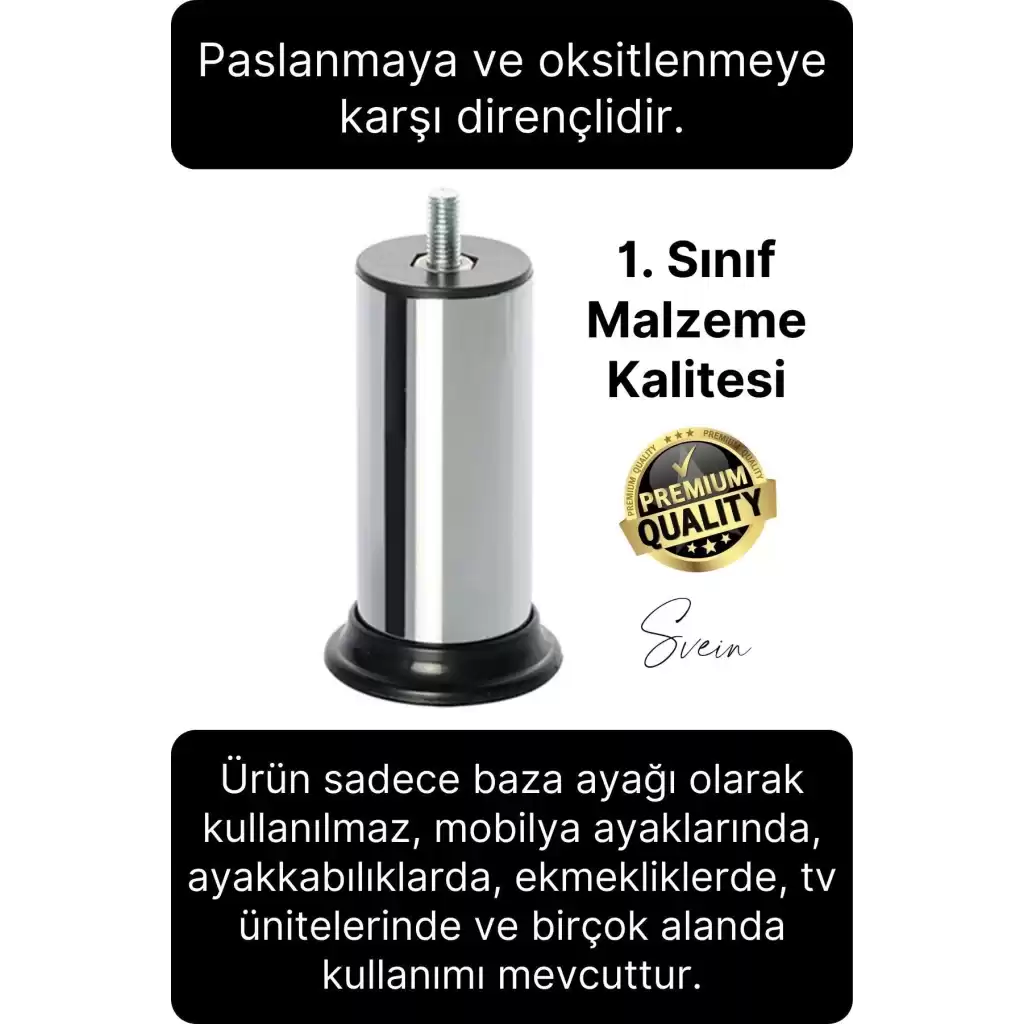 24 Adet 1. Sınıf A Kalite Krom M8 İnce Vida Baza Koltuk Kanepe Destek Ayağı Mobilya Tv Ünitesi Sehpa