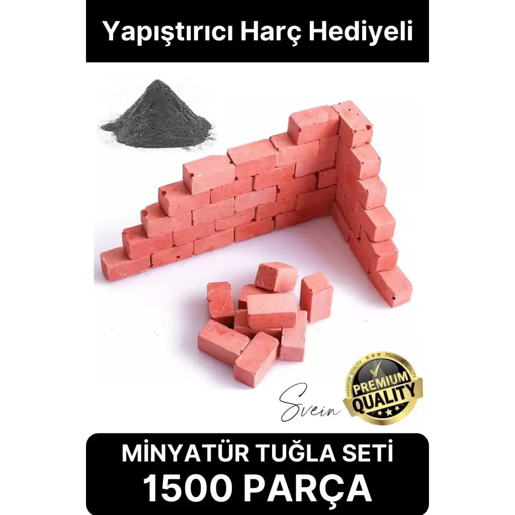 Özel Üretim 1500 Parça Eğitici Öğretici Mini Tuğla İnşaat Maket Ev Kendin Yap Boya Beceri Hobi Seti