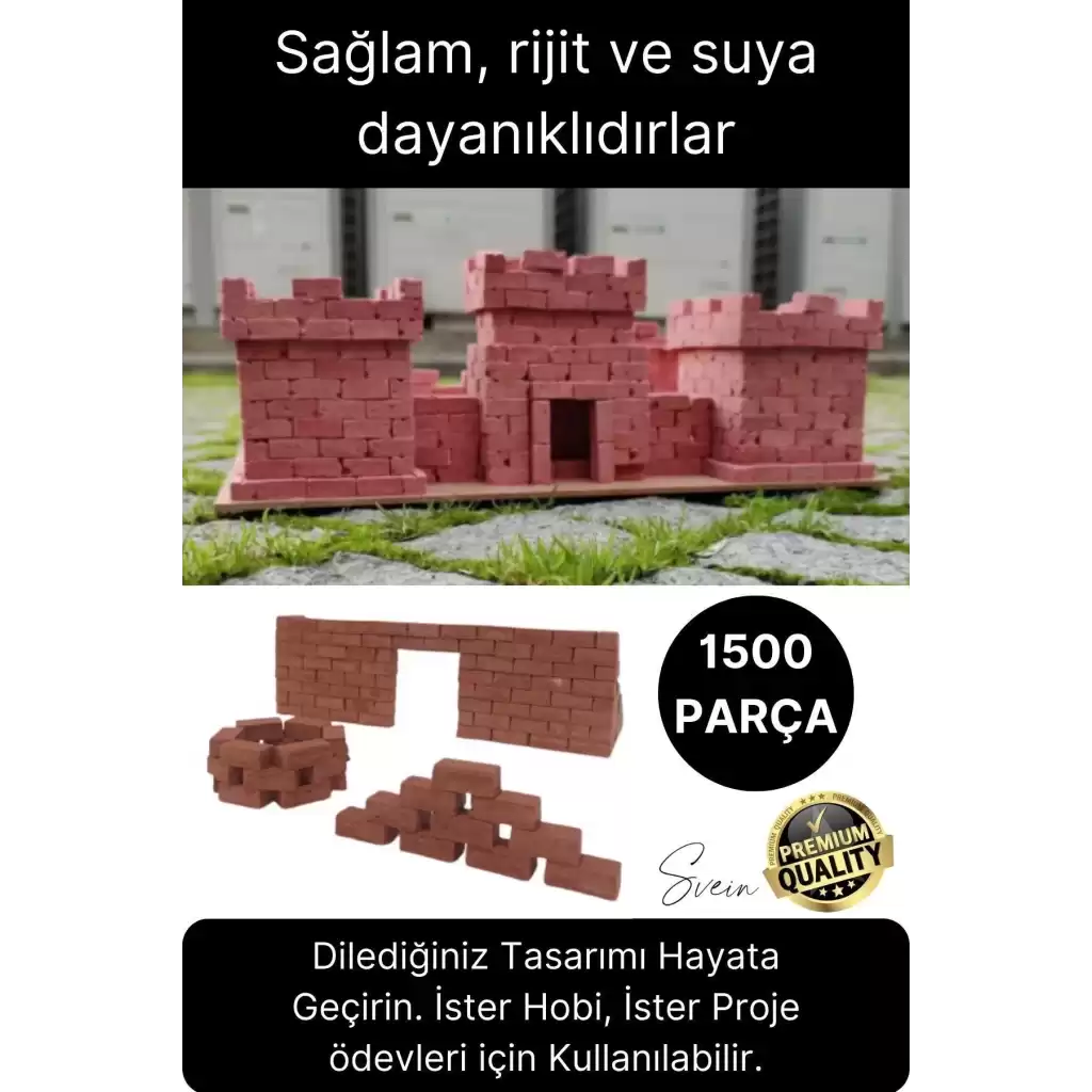 Özel Üretim 1500 Parça Eğitici Öğretici Mini Tuğla İnşaat Maket Ev Kendin Yap Boya Beceri Hobi Seti