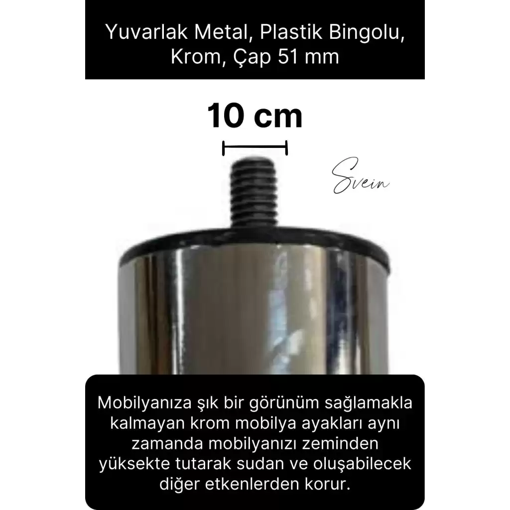 24 Adet 1. Sınıf A Kalite Krom M10 Paslanmaz Baza Koltuk Kanepe Destek Ayağı Mobilya Tv Ünite Sehpa