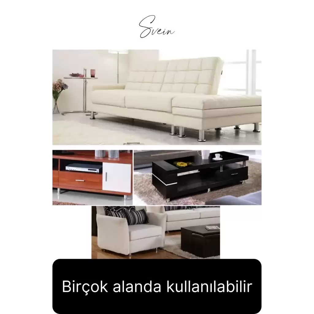 24 Adet 1. Sınıf A Kalite Krom Tablalı Ayarlanabilir Baza Koltuk Kanepe Ayağı Mobilya Tv Ünitesi